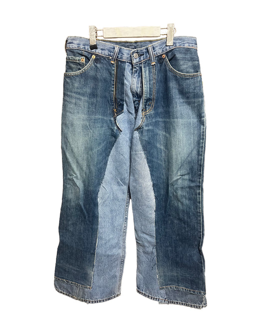 THAT IS+NOT DISTURN   DENIM ON TOP OF DENIM PANTS