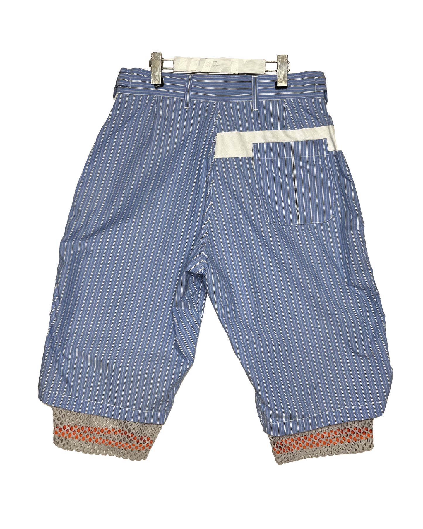 DISTURN  STRIPE & MESH COMBI HALF PANTS