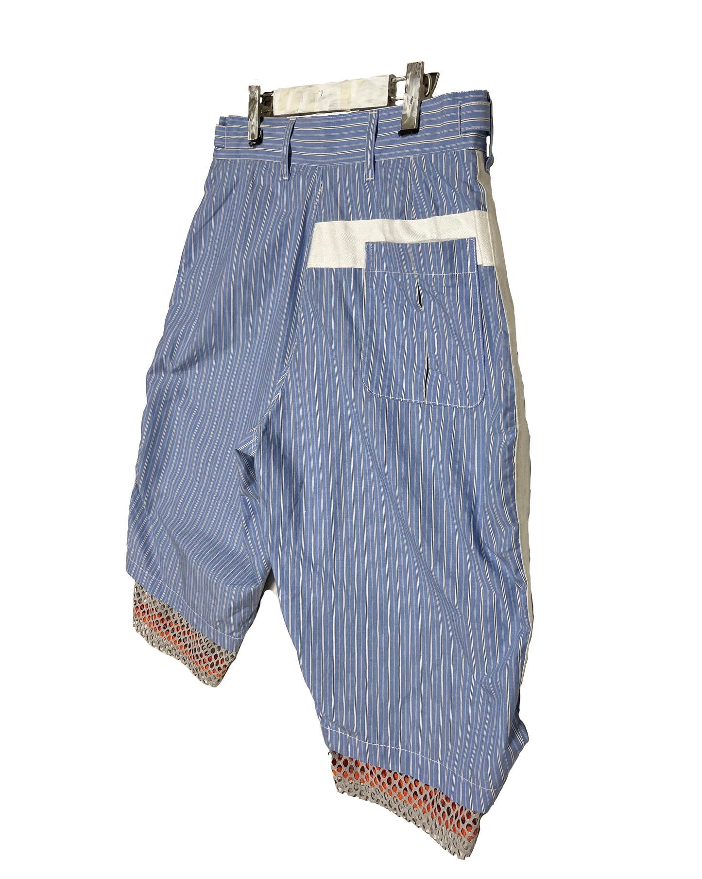 DISTURN  STRIPE & MESH COMBI HALF PANTS