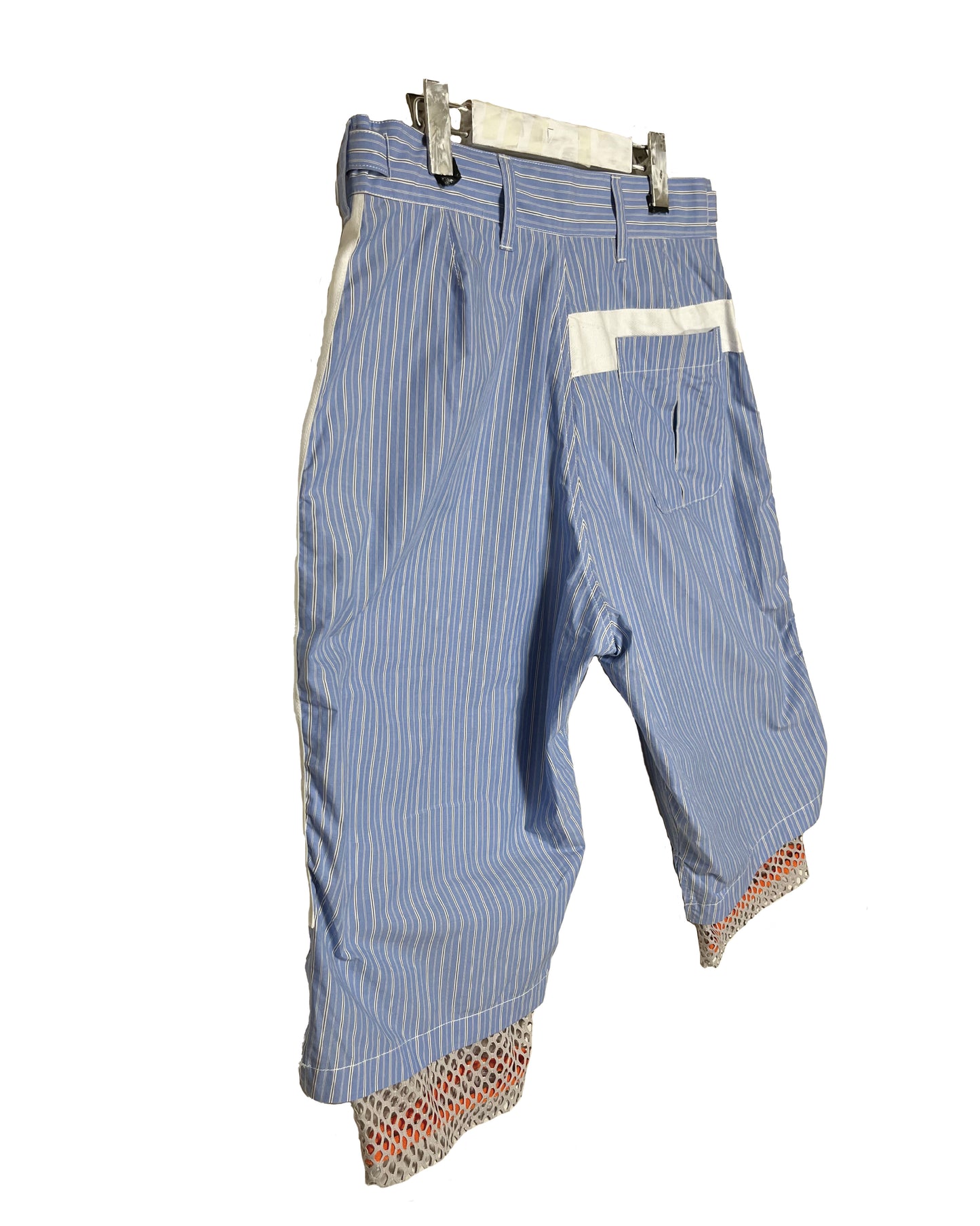 DISTURN  STRIPE & MESH COMBI HALF PANTS