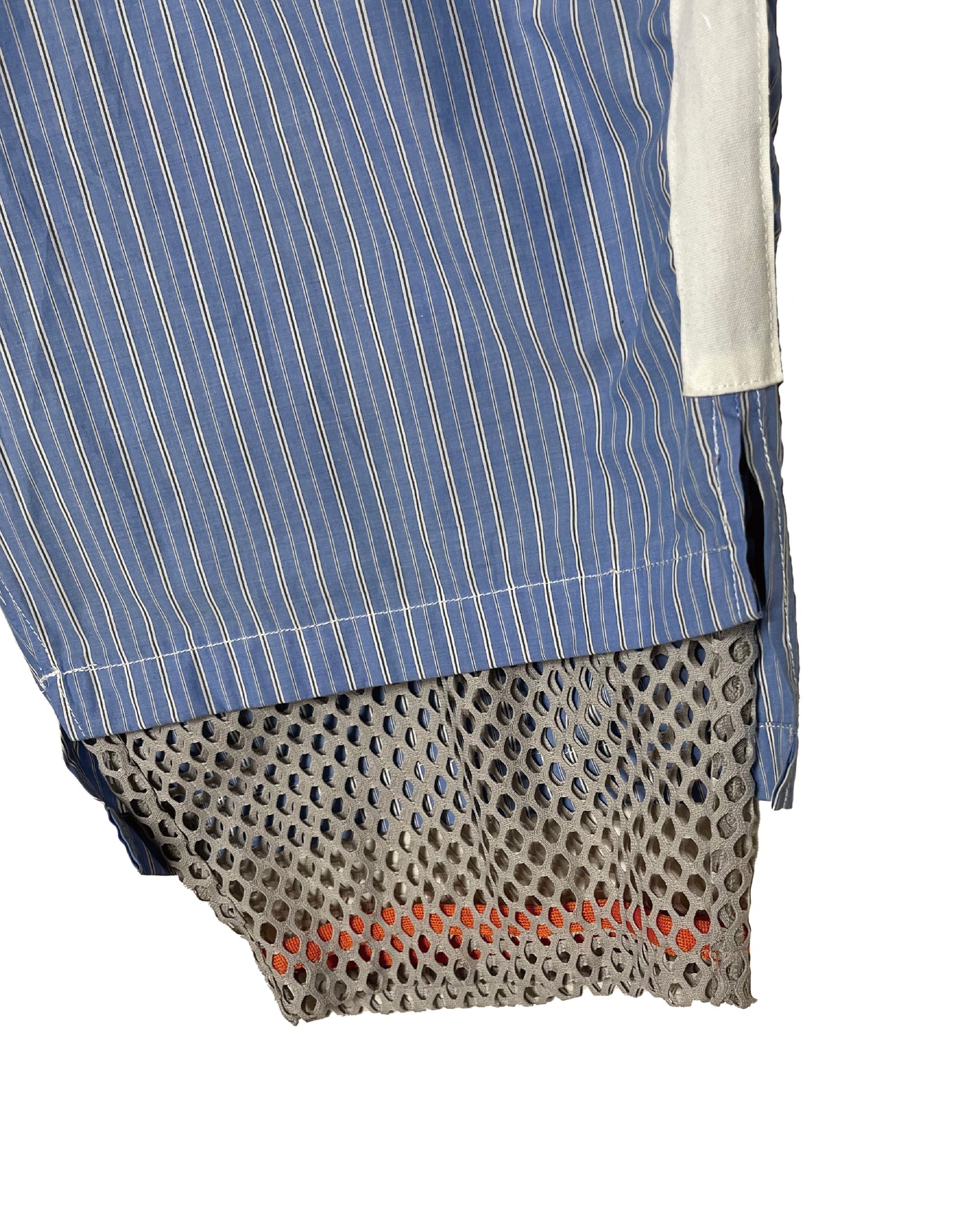 DISTURN  STRIPE & MESH COMBI HALF PANTS