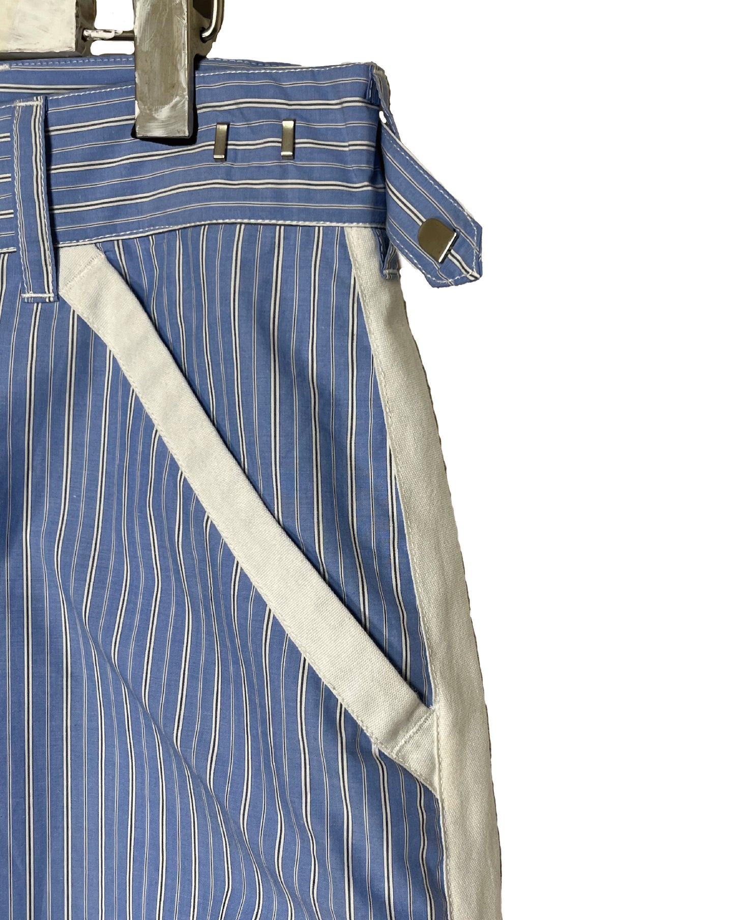 DISTURN  STRIPE & MESH COMBI HALF PANTS