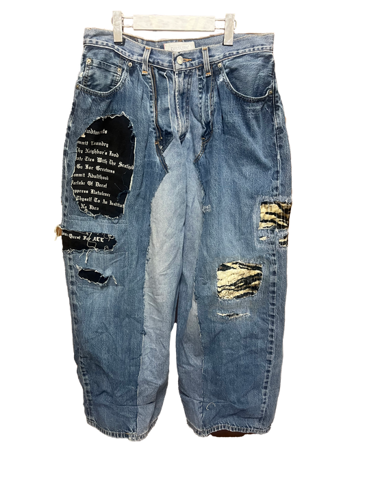 THAT IS+NOT DISTURN. W-DENIM PANTS.