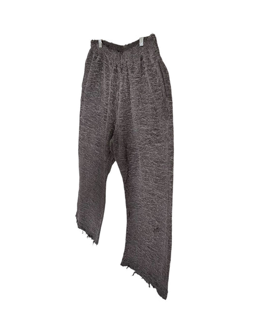 DISTURN    DAMAGE DROPPED STITCH  SWEAT PANTS.