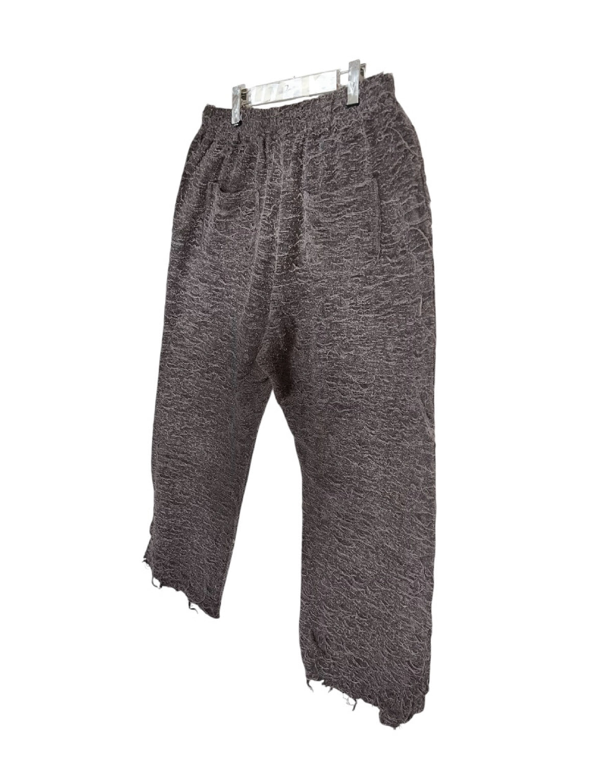 DISTURN    DAMAGE DROPPED STITCH  SWEAT PANTS.