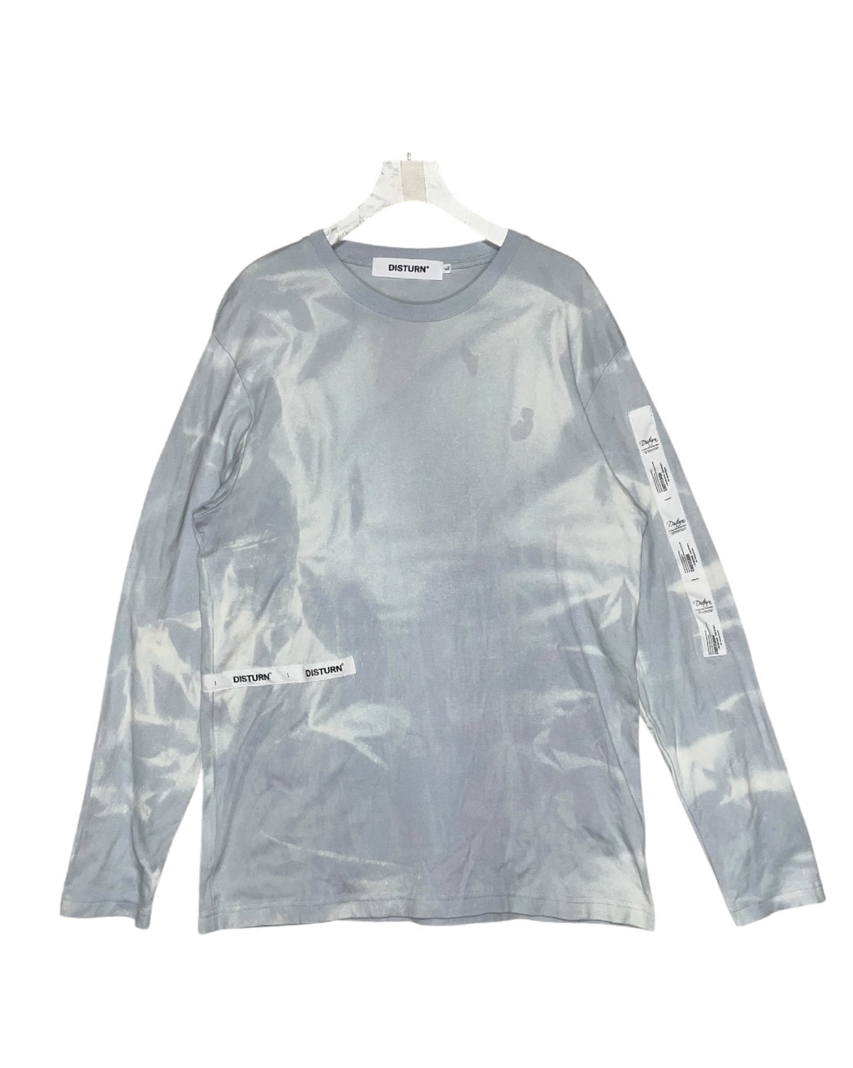 DISTURN  UNEVEN BLEACHING TAPING L/S TEE.