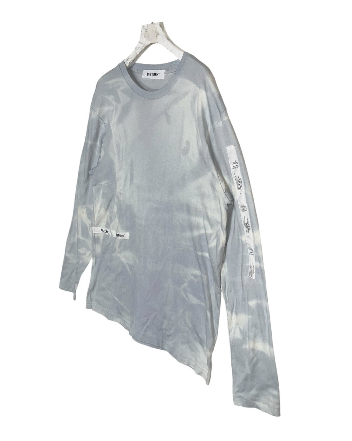 DISTURN  UNEVEN BLEACHING TAPING L/S TEE.