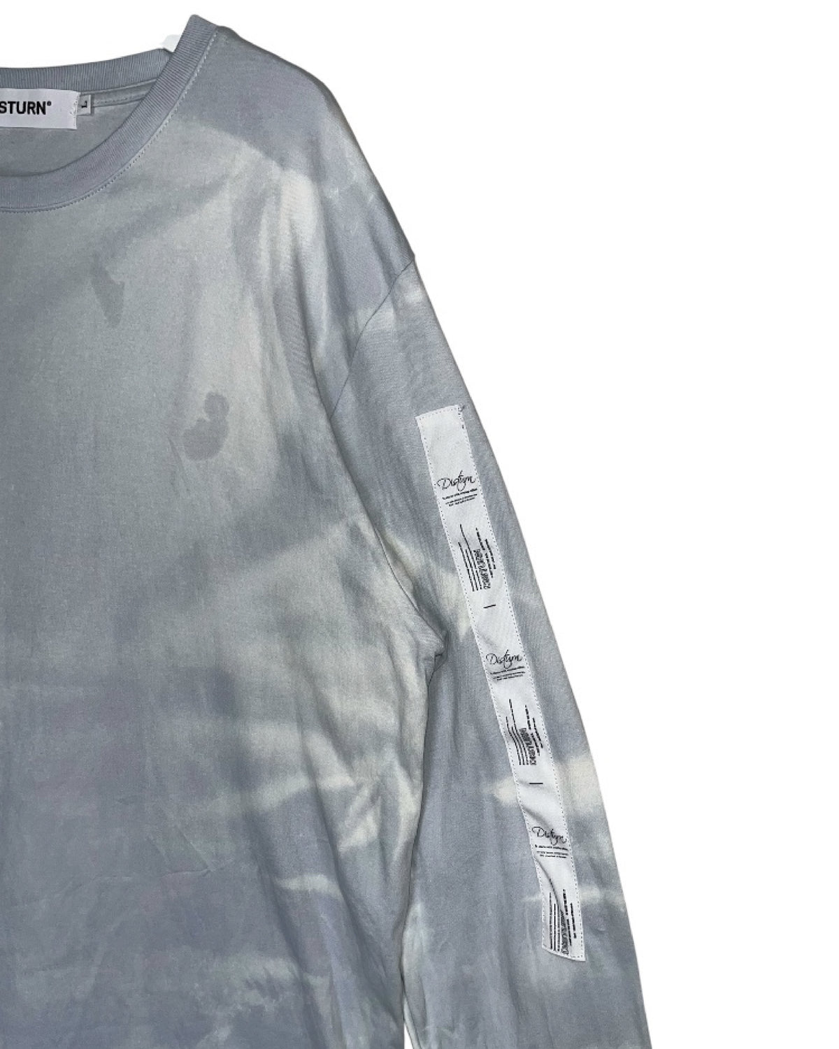 DISTURN  UNEVEN BLEACHING TAPING L/S TEE.