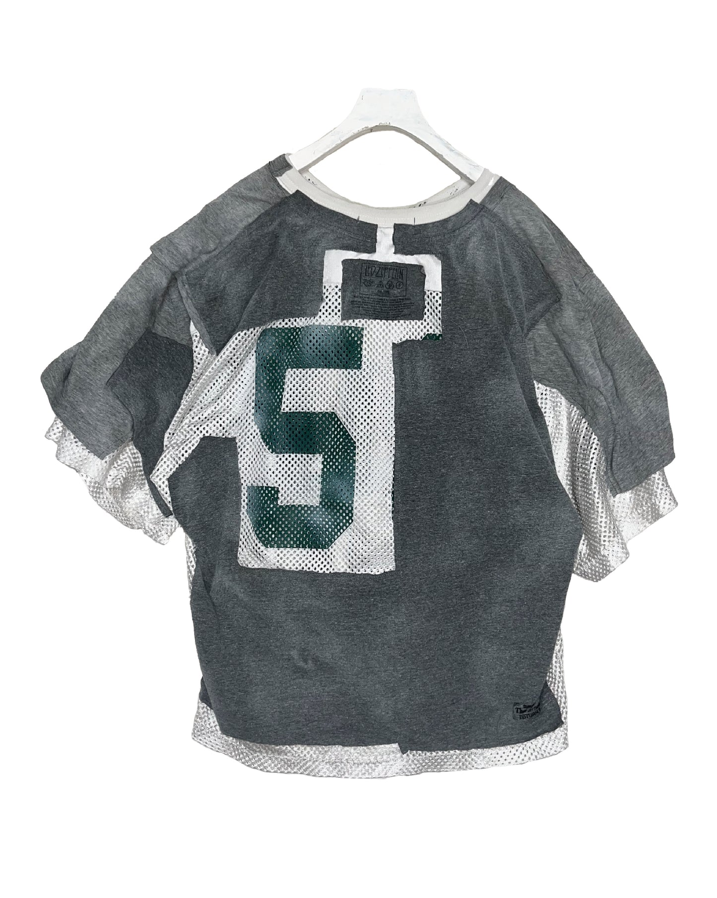 THAT IS+NOT DISTURN.  REMAKE MESH COMBI GRAY S/S TEE